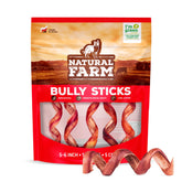 Natural Farm Odor-Free Curly Bully Sticks pack shot for easy 5–6 inch chews