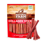 Natural Farm odor-free super collagen dog chews pack for long-lasting chew.