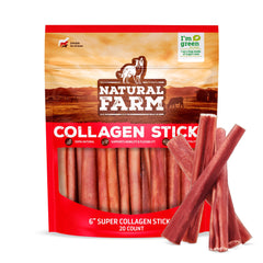 Natural Farm odor-free super collagen dog chews pack for long-lasting chew.