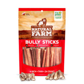 Natural Farm Odor-Free Thin Bully Sticks 4in front view for easy training rewards