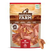 Natural Farm pig ears 25-pack on display, tasty chew for dogs.