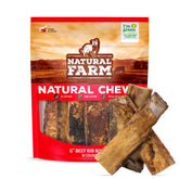 Natural Farm rib bones for dogs, 6-inch chew, 8-pack, long-lasting entertainment.