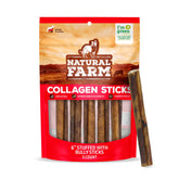 Natural Farm stuffed collagen sticks 6in 5-pack for dogs, long-lasting chew