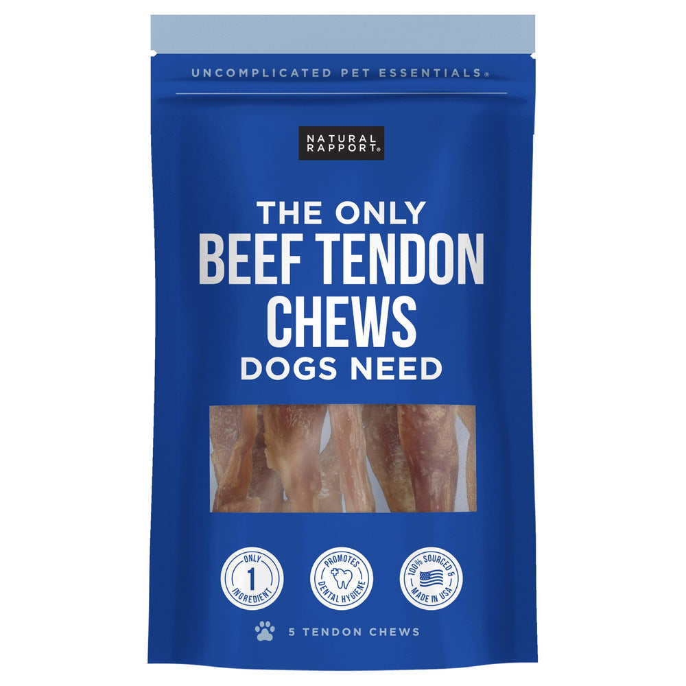 Natural Rapport beef tendon dog chews hero image showing a simple, single-ingredient treat