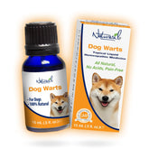 Naturasil dog warts remover bottle and pour for easy at-home application.