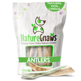 Nature Gnaws elk and deer antler mix for dogs, long-lasting chews.