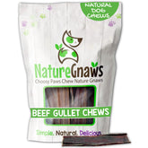 Nature Gnaws Beef Gullet Chews packaging shows a 20-count box for small dogs