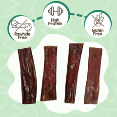 Nature Gnaws Beef Gullet Chews for small dogs in a bowl ready for a long chew