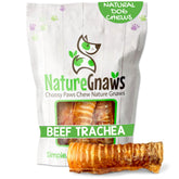 Nature Gnaws Beef Trachea Chews 6-inch pack hero, long-lasting natural chew.