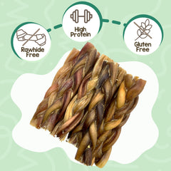 Nature Gnaws braided pork bully sticks pack 20-count; convenient long-lasting reward