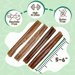 Nature Gnaws Collagen Sticks dog chewing close-up shows savory beef scent