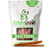 Nature Gnaws extra-thin bully sticks for small dogs, 5-6 inch, long-lasting chew for teething puppies.