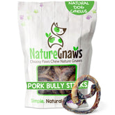 Nature Gnaws Pork Bully Sticks Pretzels 15-count pack for dogs - long-lasting chew reward