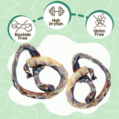 Nature Gnaws Pork Bully Sticks Pretzels helps teething puppies with savory bacon scent
