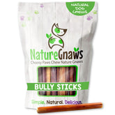 Nature Gnaws Small Bully Stick for puppies, ideal teething relief and long-lasting entertainment.