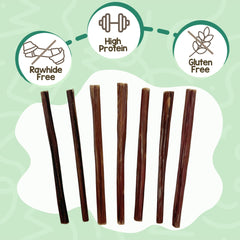 Nature Gnaws bully stick close-up shows durable, long-lasting chew for small dogs