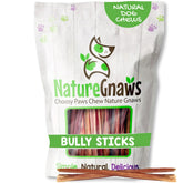 Nature Gnaws Super Skinny Bully Stick for small dogs, packaged for easy storage