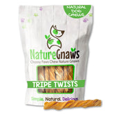Nature Gnaws Tripe Twists pack shot, a grain-free beef chew for dogs