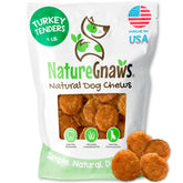 Nature Gnaws Turkey Tenders 1lb pack – USA-made, grain-free dog treats