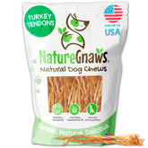 Nature Gnaws USA Turkey Tendons chew 4oz for dogs, grain-free dental reward.