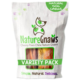 Nature Gnaws Variety Pack for Large Dogs front view showing rawhide-free chews for long-lasting entertainment