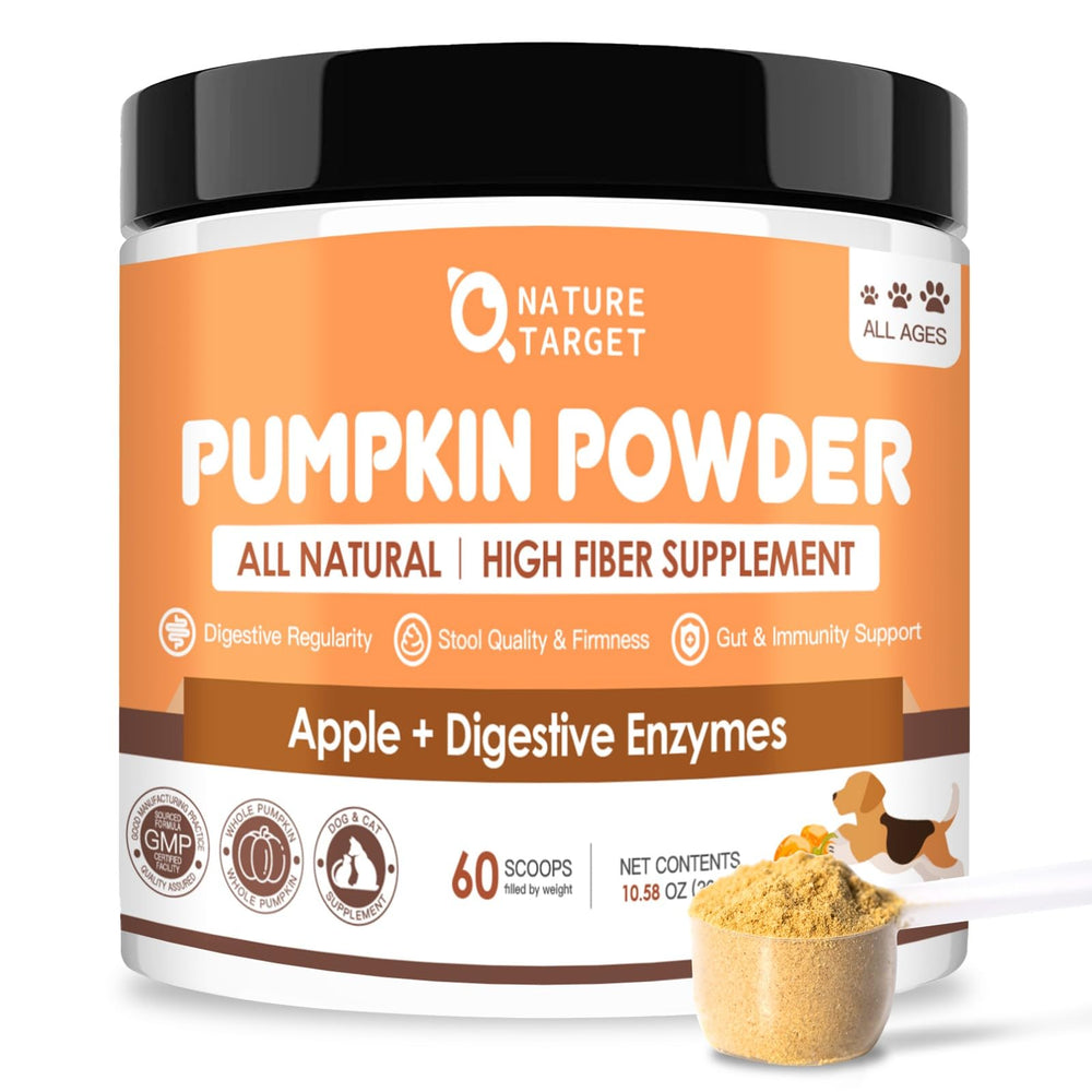 Nature Target Pumpkin topper with scoop for dogs β gentle digestion support.