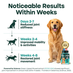 Natureflow dog chew treats shown for joint support.