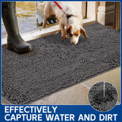 Naturei dog door mat for muddy paws keeps floors pristine after outdoor adventures.