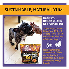 Nature's Diet Sweet Potato Chews XL dental-texture supports oral stimulation during chewing.