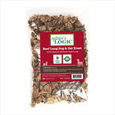NATURE'S LOGIC beef lung treats packaging shows pure, single-ingredient sourcing for carnivore-inspired snacking.