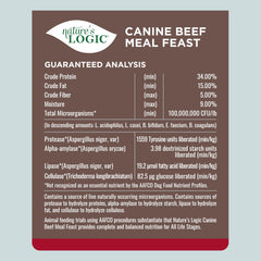 Nature's Logic Beef Meal Feast feeding in bowl signals a calm mealtime.