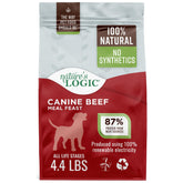 Nature's Logic beef meal feast kibble in a bowl supports strong muscles.