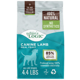 NATURE'S LOGIC dry dog food 4-4lb bag showing packaging suitable for all life stages.