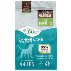 NATURE'S LOGIC dry dog food 4-4lb bag showing packaging suitable for all life stages.