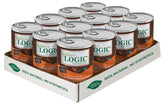 Nature's Logic duck-salmon canned dog food can highlights 95% animal ingredients for sensitive stomachs
