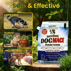 Nature's MACE Dog Mace granules offer even coverage on the lawn.