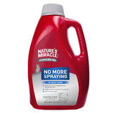 Nature’s Miracle Advanced Platinum No More Spraying bottle in focus for simple cleanup