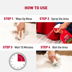 Cap and pour spout demonstrating easy application for households with pets.
