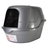 Nature’s Miracle hooded litter box front view with convenient front-entry access for cats.