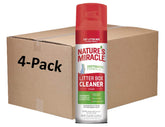 Nature's Miracle litter box cleaner foam pour covers area for easy cleaning.