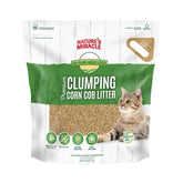 Nature's Miracle Premium Clumping Corn Cob Litter packaging with resealable zipper for easy refills.