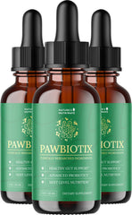 Nature’s NutriWave Pawbiotix bottle pour showing easy daily dosing for dogs