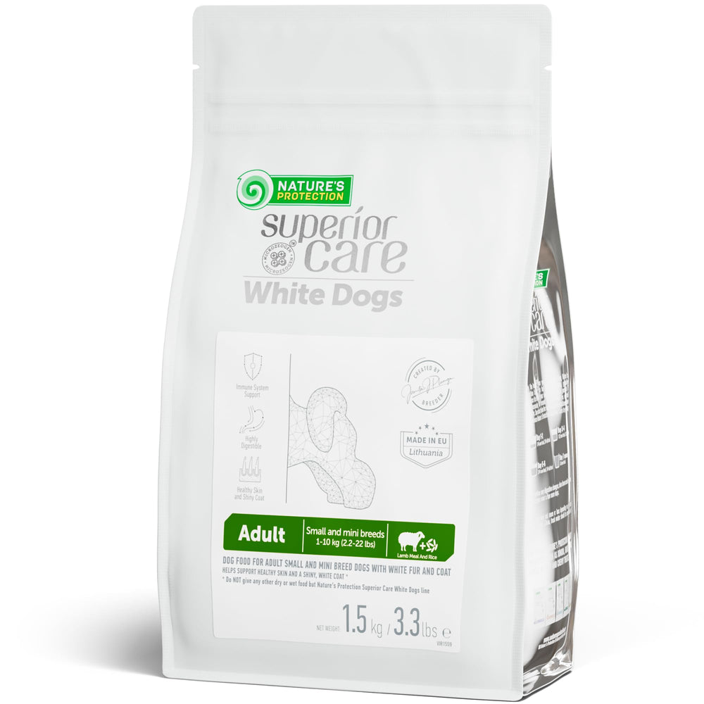 Nature's Protection small-breed dry dog food bag promotes easy portioning