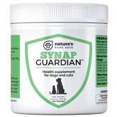 Nature's Pure Edge Synap Guardian bottle front promoting pet calm and well-being