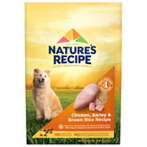 Nature's Recipe chicken-barley-brown-rice dry dog food bag front view for adult dogs