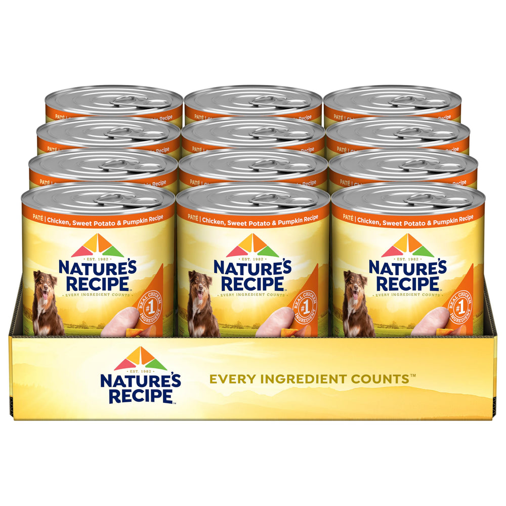 Nature’s Recipe grain-free wet dog food can with chicken – ideal for dogs with sensitivities.