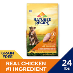 Nature's Recipe real chicken ingredient close-up emphasizing quality protein.