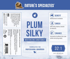 Nature's Specialties Plum Silky conditioner dilution guide supports efficient use