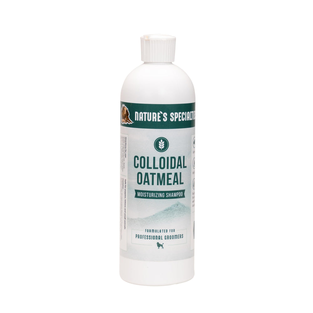 Nature's Specialties Colloidal Oatmeal Shampoo bottle pour for easy dilution.