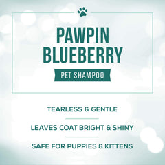 Pawpin' Blueberry coat-brightening formula with Aloe Vera on a pet.